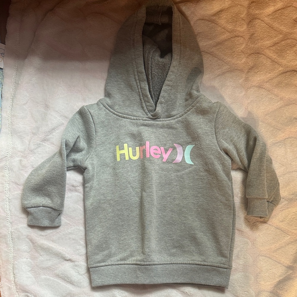Hurley Kids Gray Hoodie Set with Colorful Logo